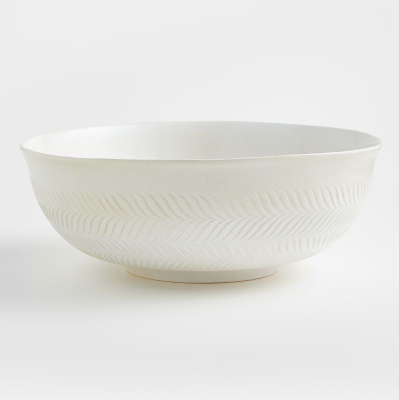 Fern Mid-Century Modern Extra-Large White Ceramic Mixing Bowl + Reviews | Crate & Barrel