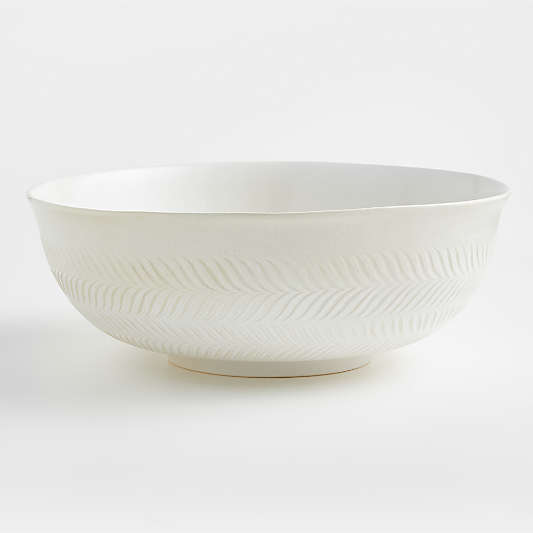Fern Extra-Large White Ceramic Mixing Bowl