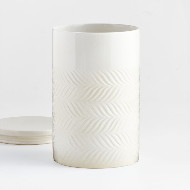 Fern 5 Lb Extra-Large White Ceramic Canister with Lid