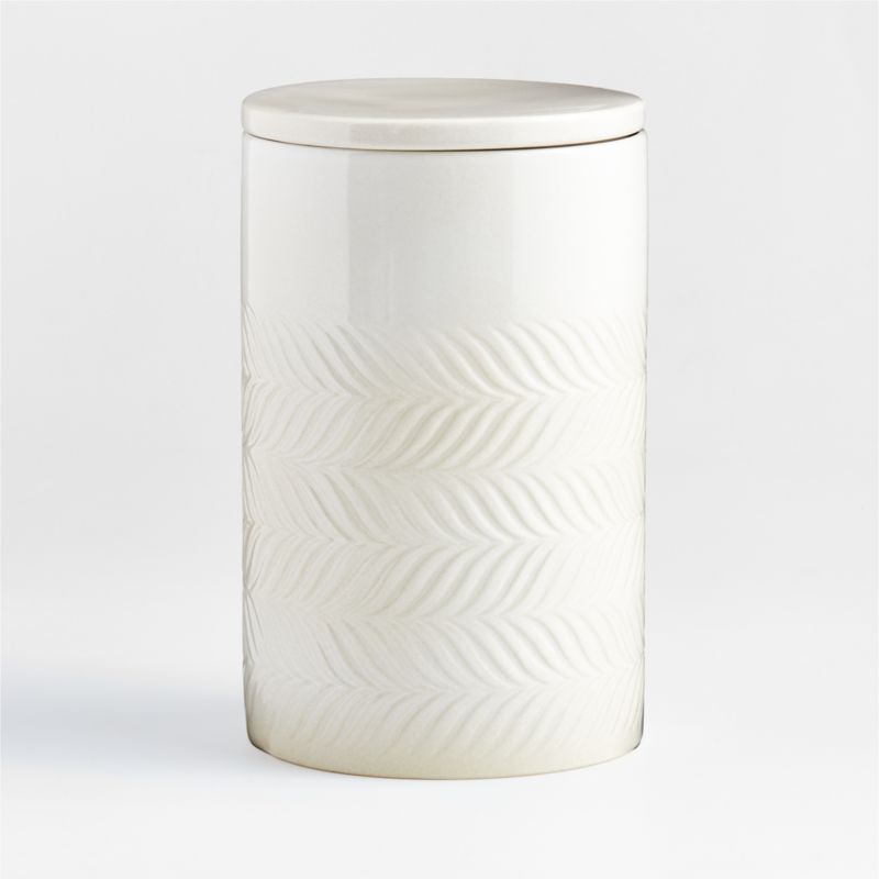 Fern 5 Lb Extra-Large White Ceramic Canister with Lid