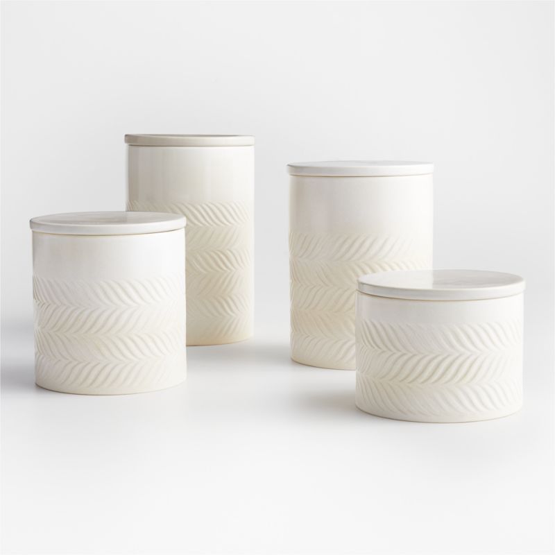 Fern 5 Lb Extra-Large White Ceramic Canister with Lid - image 1 of 8