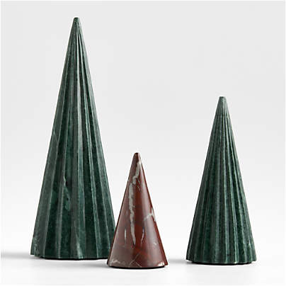 Marble Holiday Trees, Set of 3