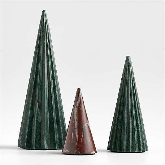 Red Solid Marble Holiday Tree Small 5"