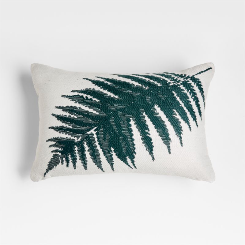 Fern 20"x13" Sea Green Outdoor Lumbar Pillow