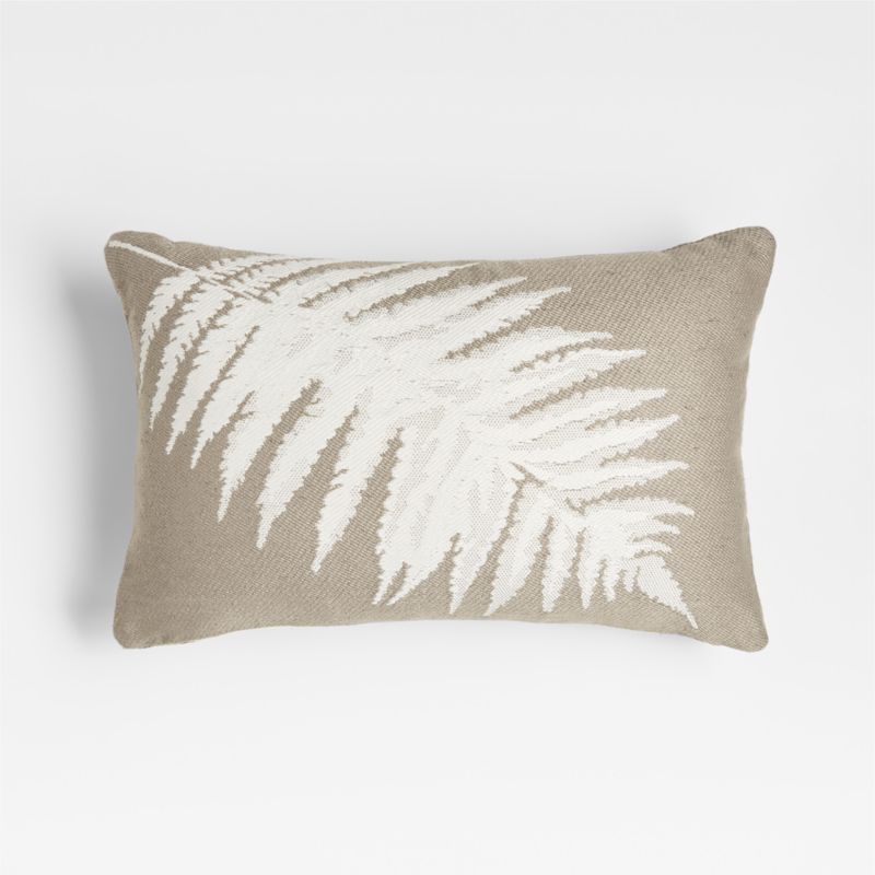 Fern 20"x13" Loggia Tan Outdoor Lumbar Pillow