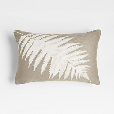 View Fern 20"x13" Loggia Tan Outdoor Lumbar Pillow details