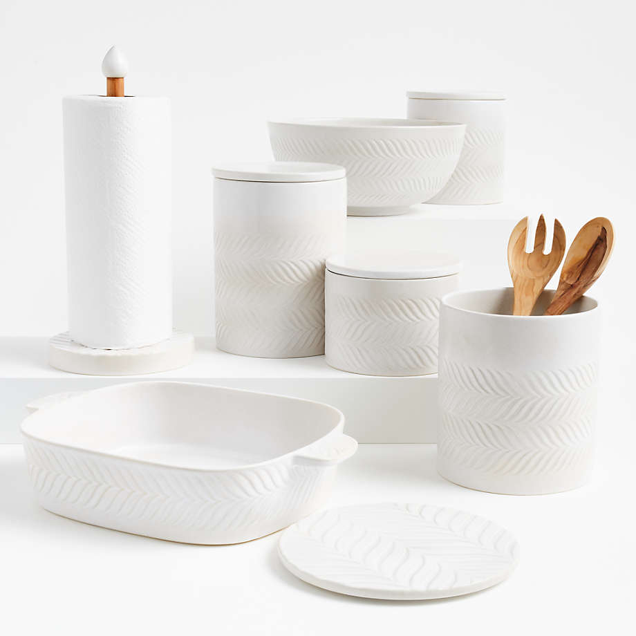 Circa White Ceramic Kitchen Canister Set