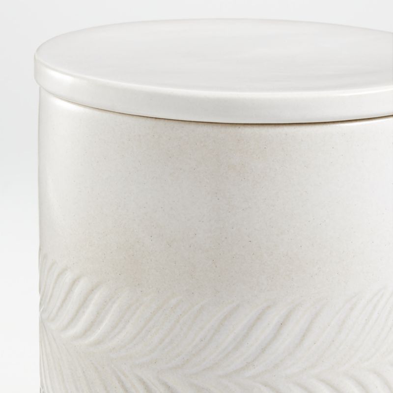 Fern 5 Lb Extra-Large White Ceramic Canister with Lid