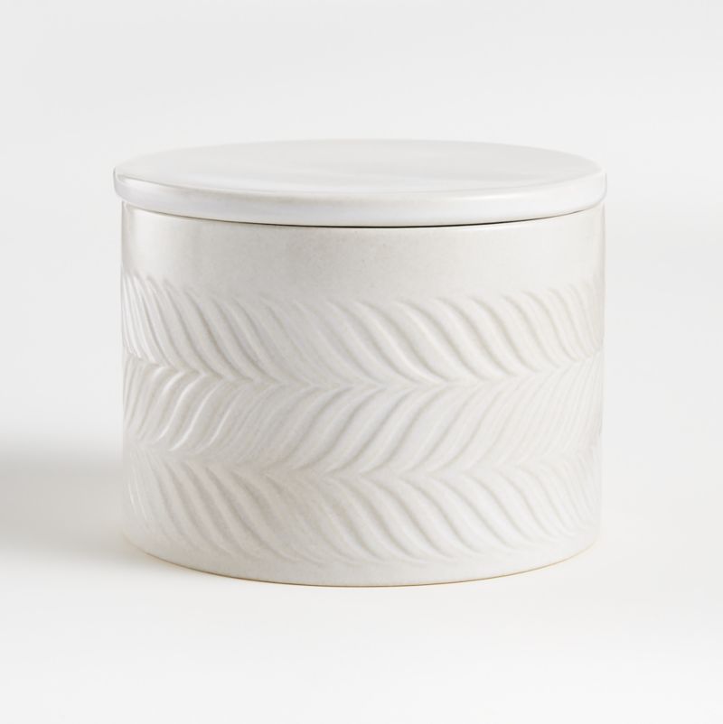 Fern Mid-Century Modern Small White Ceramic Kitchen Canister + Reviews | Crate & Barrel