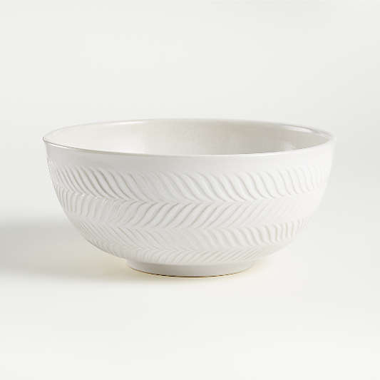 Fern Large White Ceramic Mixing Bowl