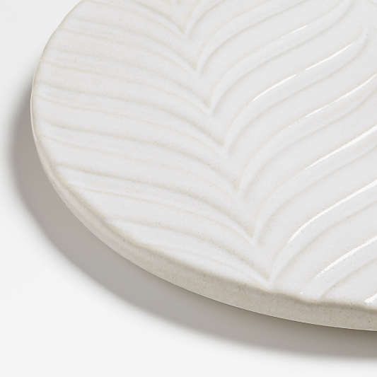 Fern White Ceramic Trivet