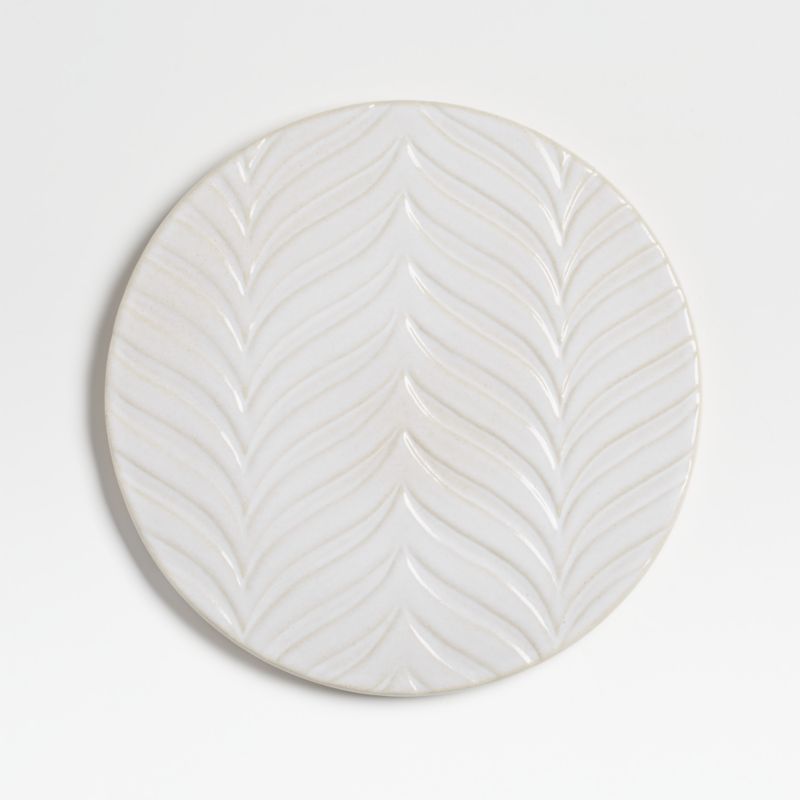 Fern White Ceramic Trivet
