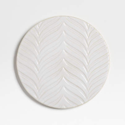 Fern White Ceramic Trivet