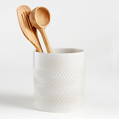 View Fern White Ceramic Utensil Holder details