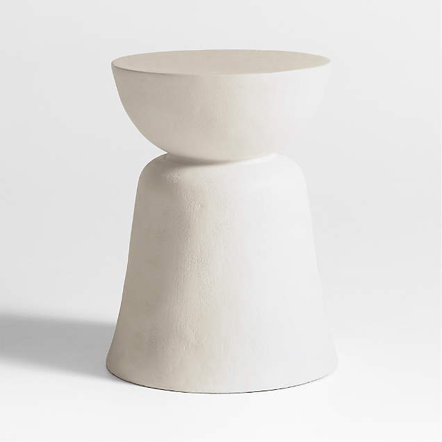 Willy White Plaster Pedestal Side Table + Reviews Crate & Barrel Canada