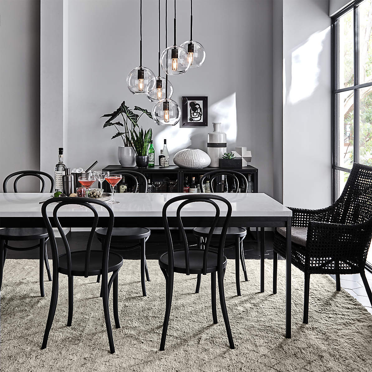 crate and barrel black dining table