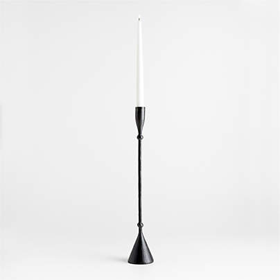 Ferric Large Black Metal Taper Candle Holder