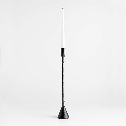 Ferric Large Black Metal Taper Candle Holder