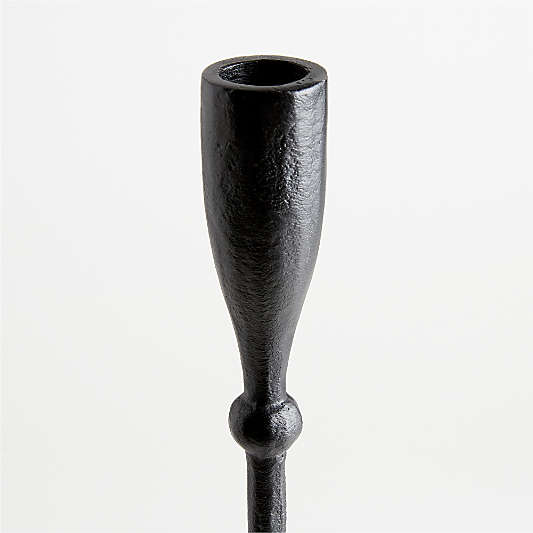 Ferric Large Black Metal Taper Candle Holder