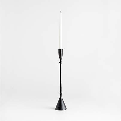 Ferric Medium Black Metal Taper Candle Holder