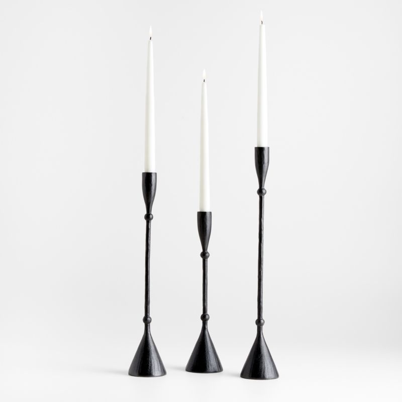 Ferric Black Metal Taper Candle Holder