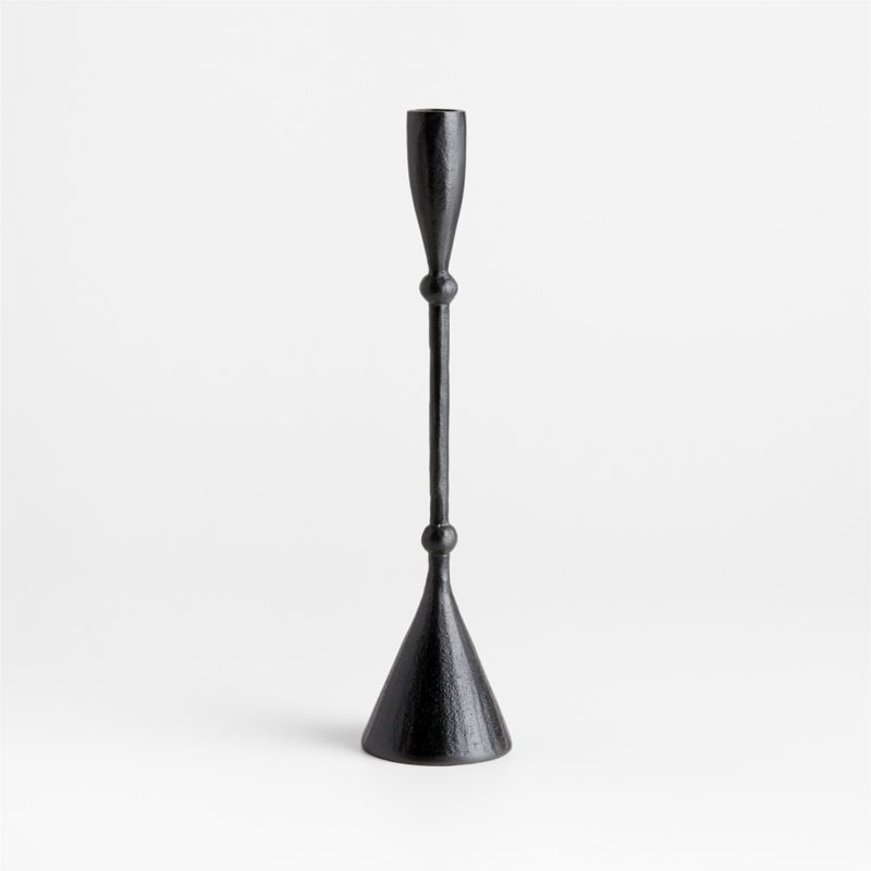 Ferric Black Metal Taper Candle Holder