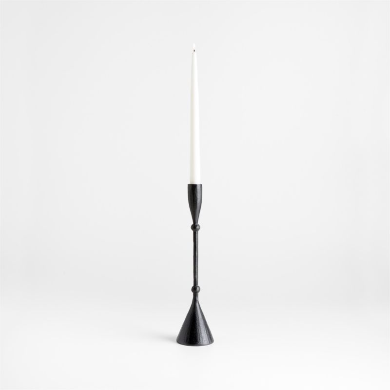 Ferric Black Metal Taper Candle Holder