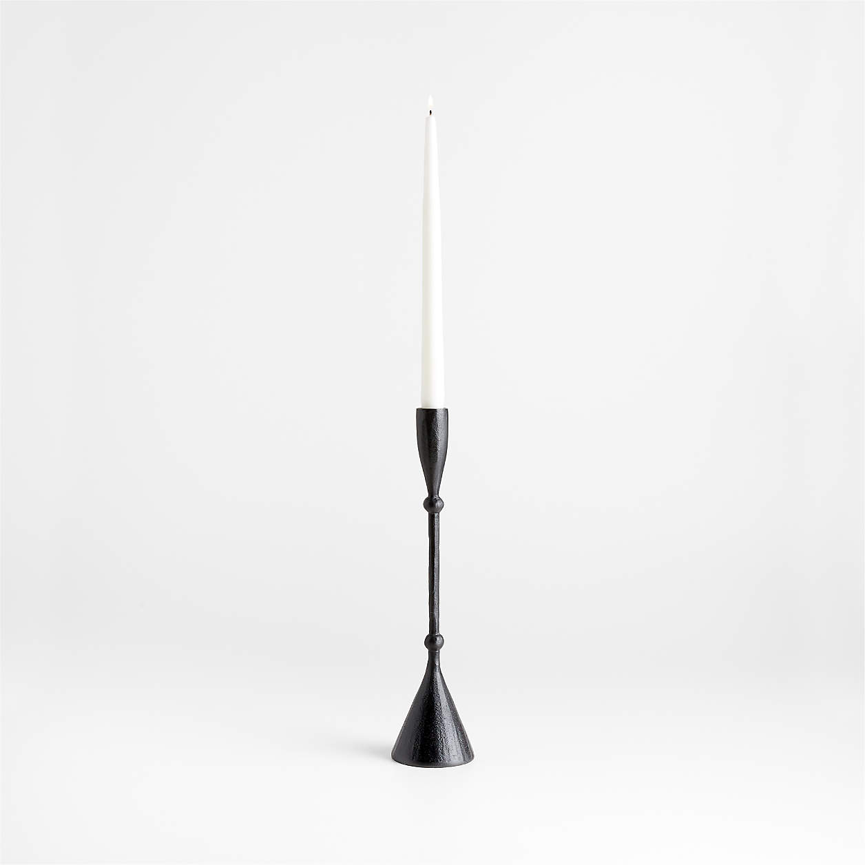 Ferric Small Black Metal Taper Candle Holder Crate & Barrel