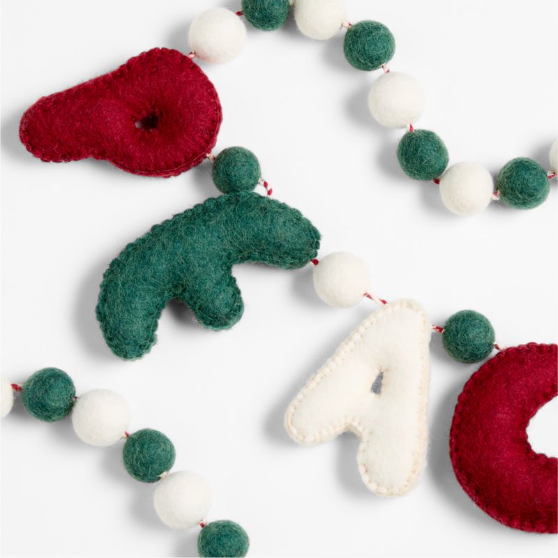 Festive Felt Peace and Love Holiday Garland - image 5 of 6