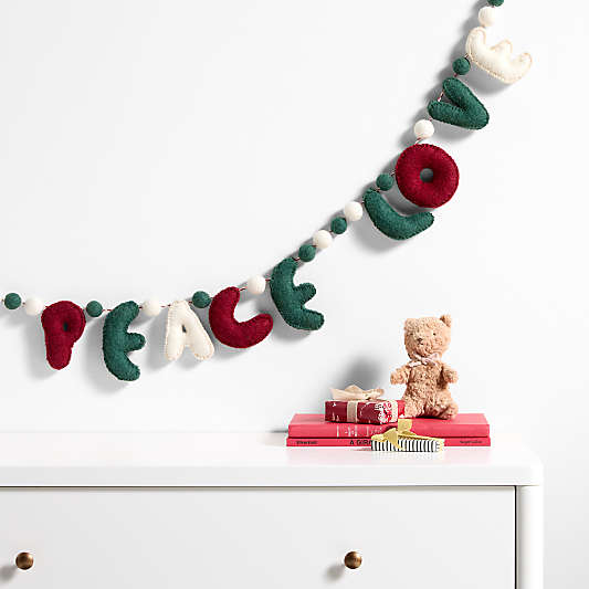 Festive Felt Peace and Love Holiday Garland