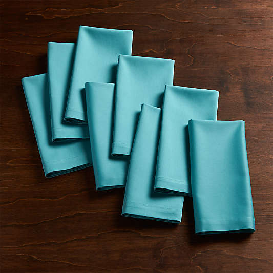 Fete Aqua Blue Cloth Napkins, Set of 8