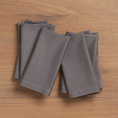 View Fete Pewter Grey Cloth Napkins, Set of 8 details