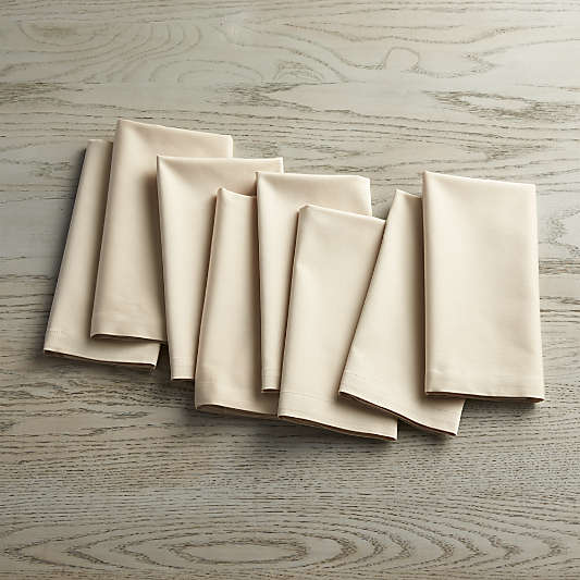 Fete Ecru Ivory Cloth Napkins, Set of 8