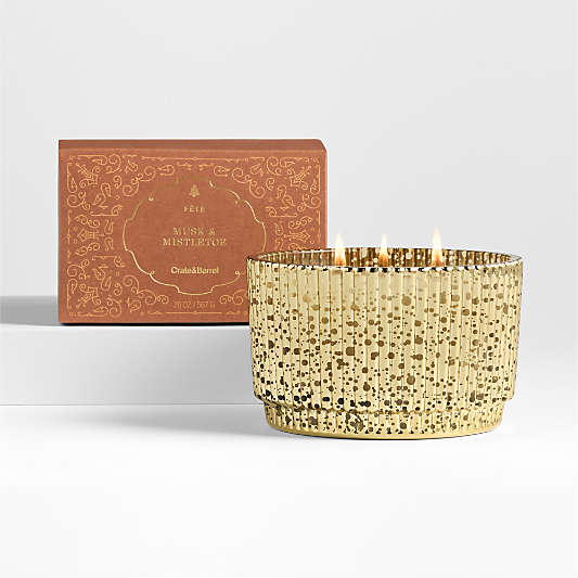 Fete Gold Woodside Holiday 3-Wick Scented Candle