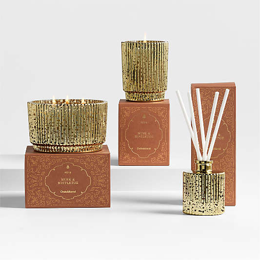 Fete Gold Woodside Holiday Scented Candles and Diffuser