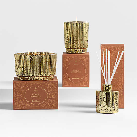 Fete Gold Woodside Holiday Scented Candles and Diffuser