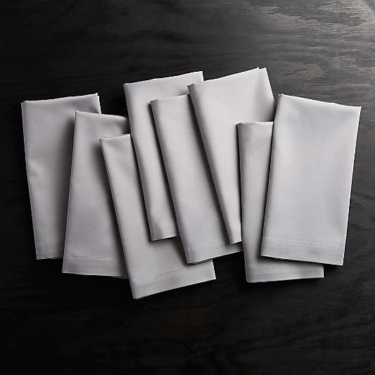 Fete Grey Cloth Dinner Napkins, Set of 8