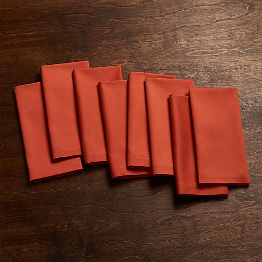 Fete Orange Cloth Dinner Napkins, Set of 8