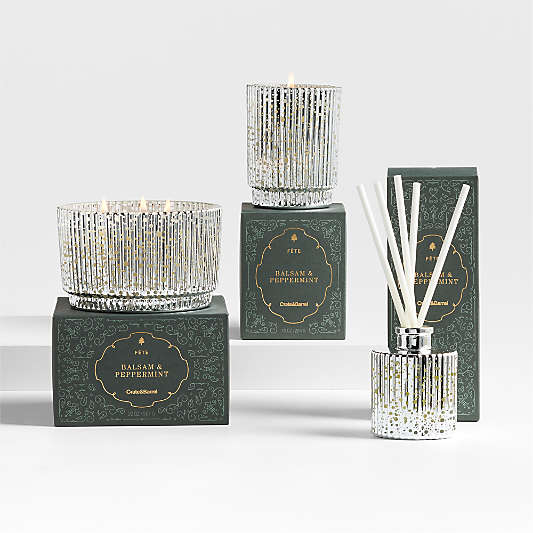 Fete Silver Alpine Holiday Scented Candles and Diffuser
