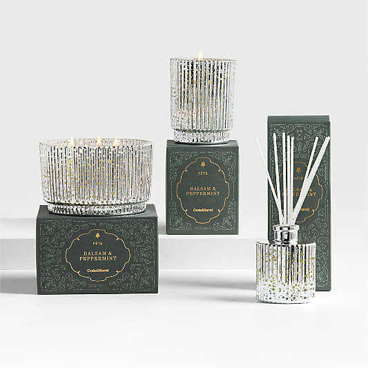 Fete Silver Alpine Holiday Scented Candles and Diffuser