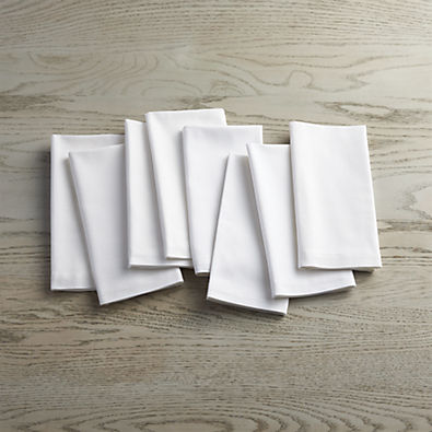 View Fete White Cloth Napkins, Set of 8 details