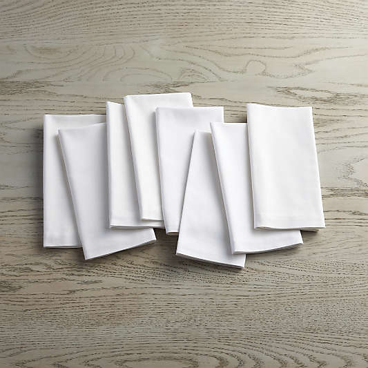 Fete White Cloth Napkins, Set of 8