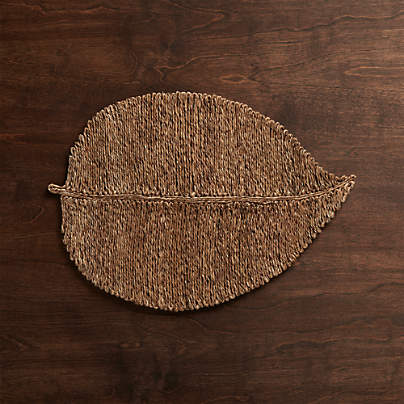 Woven Fiber Leaf Placemat