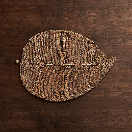 Woven Fiber Leaf Placemat