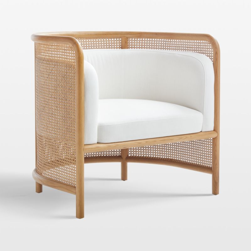 Fields Cane Back White Accent Chair, Set of 2