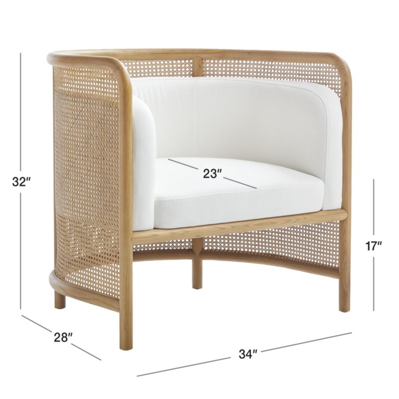 Fields Cane Back White Accent Chair