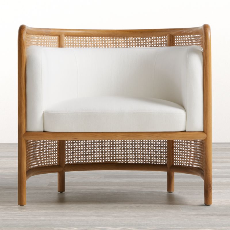Fields Cane Back White Accent Chair By, Accent Chairs With Arms Clearance