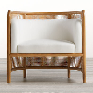 View Fields Cane Back White Accent Chair by Leanne Ford details
