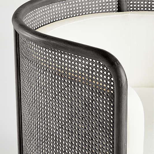 Fields Cane Dark Brown and White Chair, Set of 2