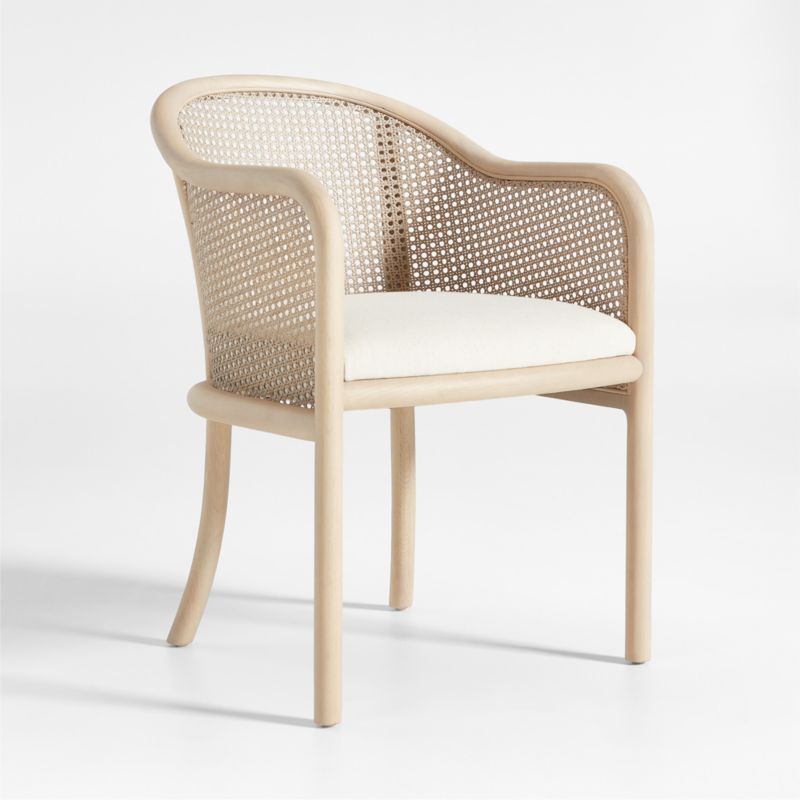 Fields Whitewash Wood and Cane Dining Arm Chair by Leanne Ford - image 5 of 9